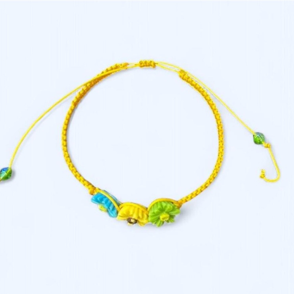 Vibrant Yellow Macrame knotted friendship Bracelet